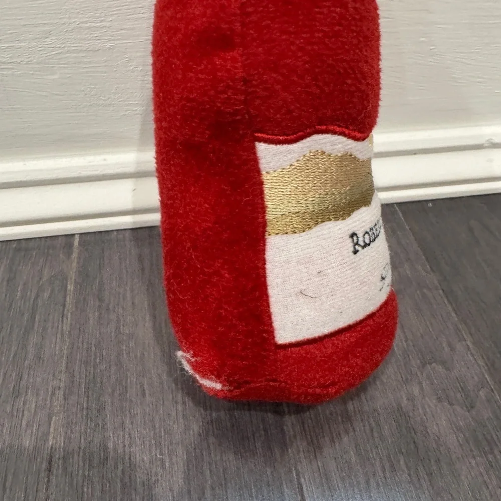 Robert Muttdavi Red and Cream Wine Plush Dog Toy
